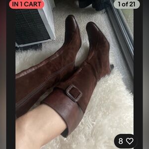 VTG Gogo 60’s 70’s Suede & Crocodile Brown Boots 6.5 Stevie Boho festival shoes